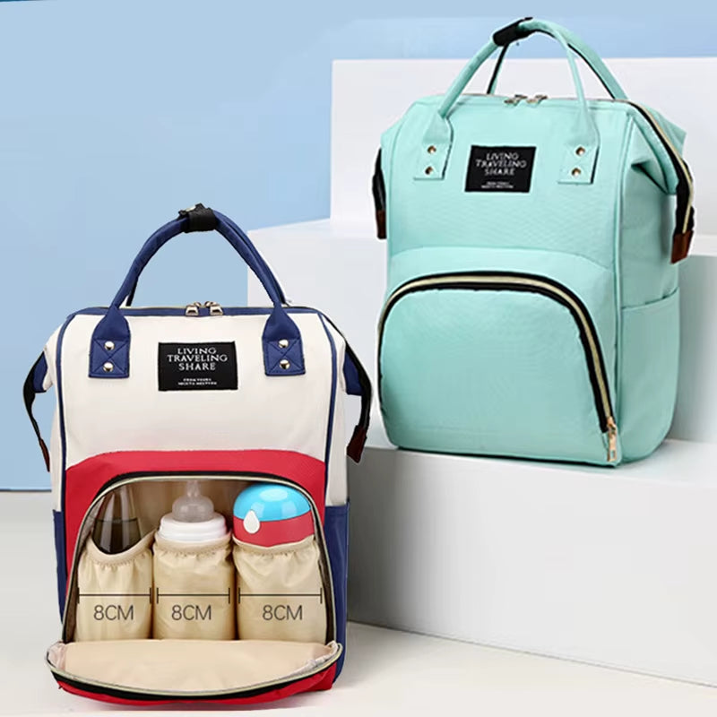 Large Capacity Canvas Mummy Bag Multifunctional Baby Bottle Thermal Insulation Travel Storage Bag Fashion Mummy Bag Hanging Bag